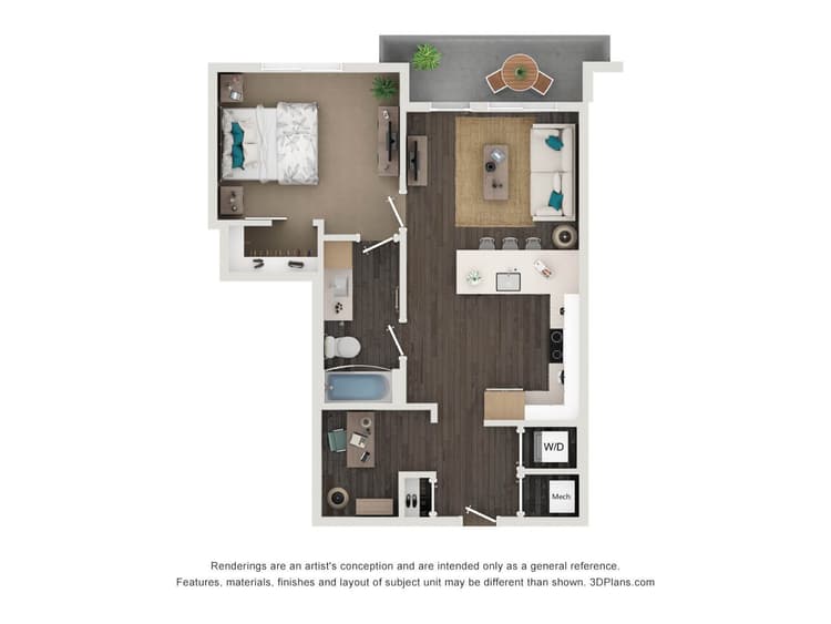Floorplan image of unit 158
