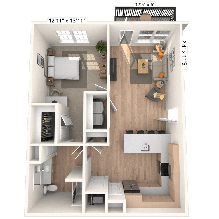 Floorplan image of unit 5105