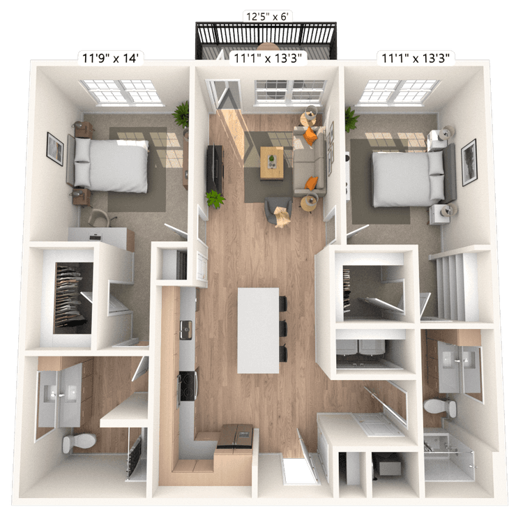 Floorplan image of unit 1216