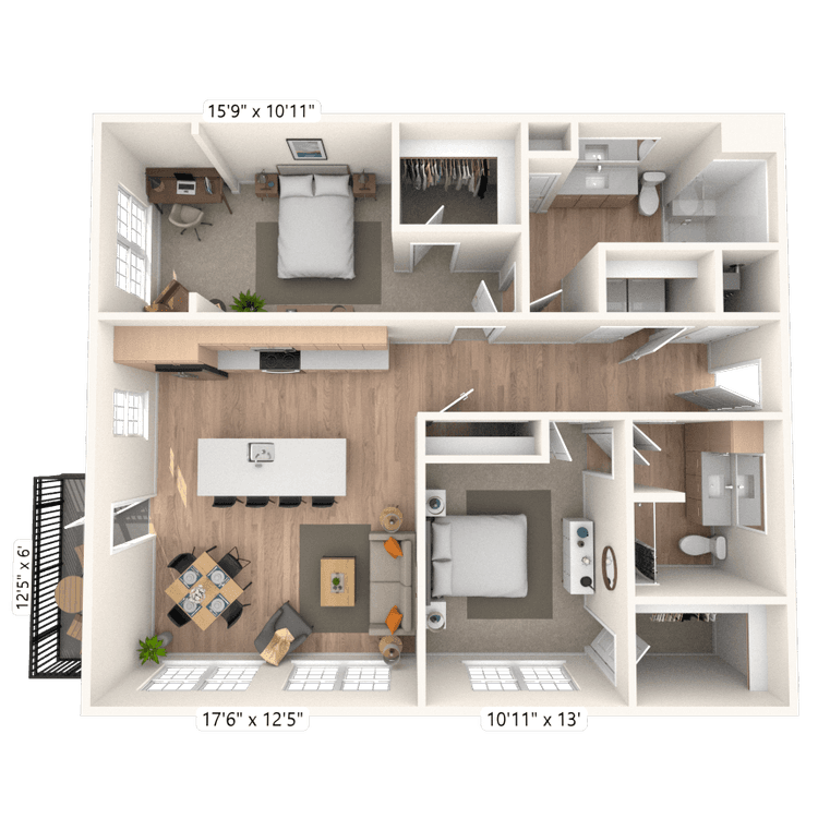 Floorplan image of unit 4312