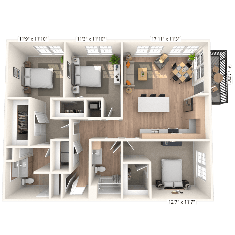 Floorplan image of unit 3102