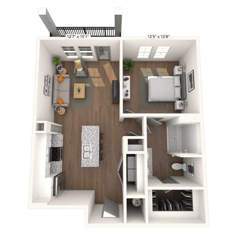 Floorplan image of unit 4-405