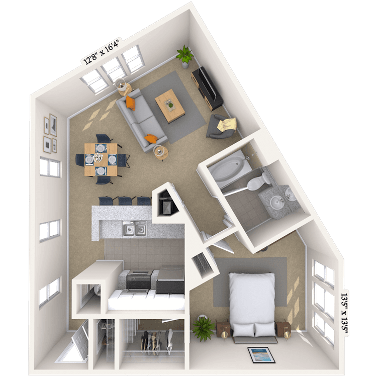 Floorplan image of unit 116
