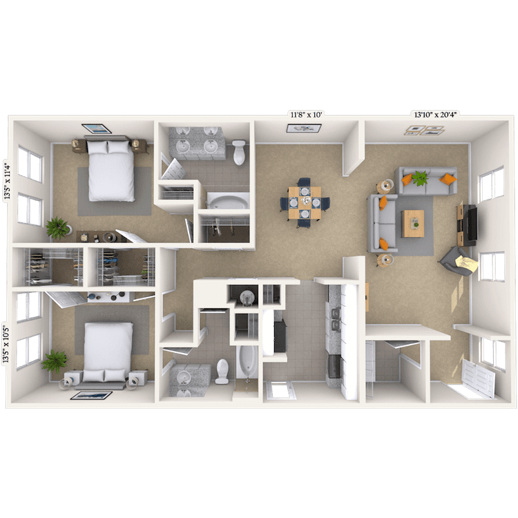 Floorplan image of unit 160