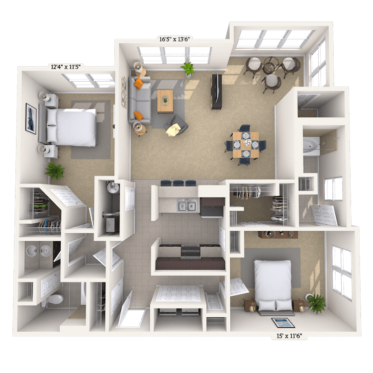 Floorplan image of unit 708