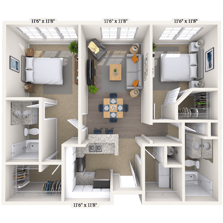 Floorplan image of unit 1285P2