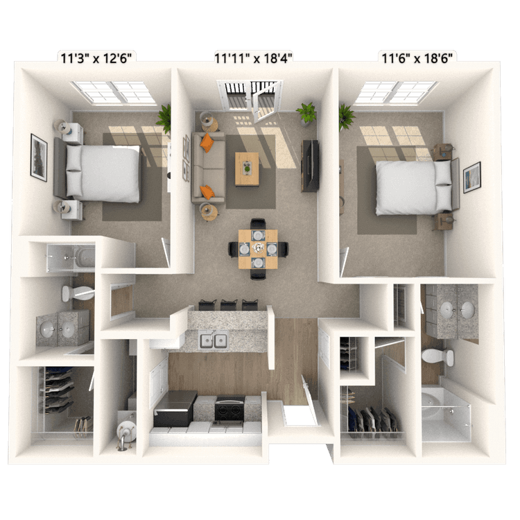 Floorplan image of unit 2932