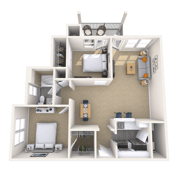 Floorplan image of unit 411