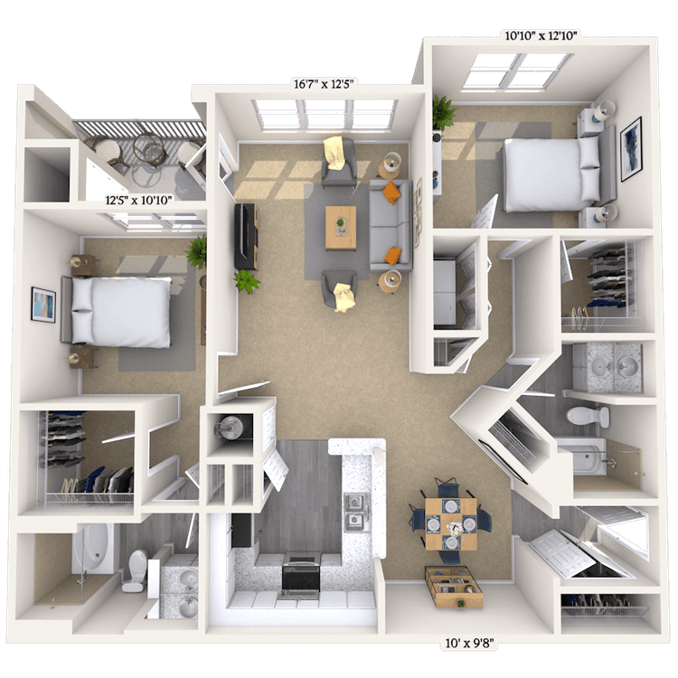 Floorplan image of unit 619