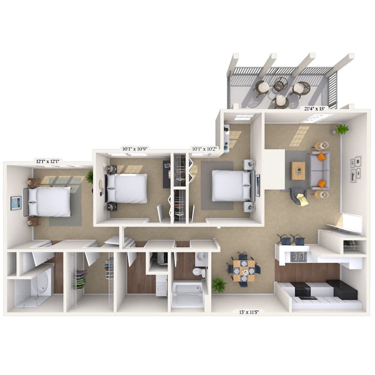 Floorplan image of unit 01623