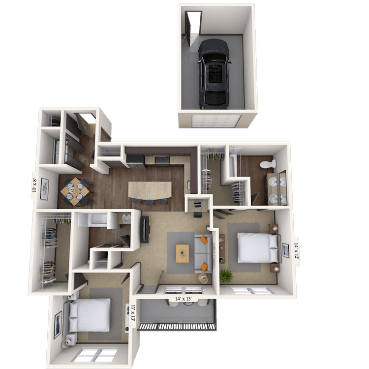 Floorplan image of unit 101015