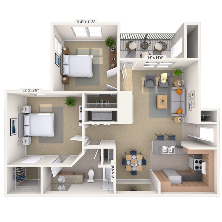 Floorplan image of unit 02233