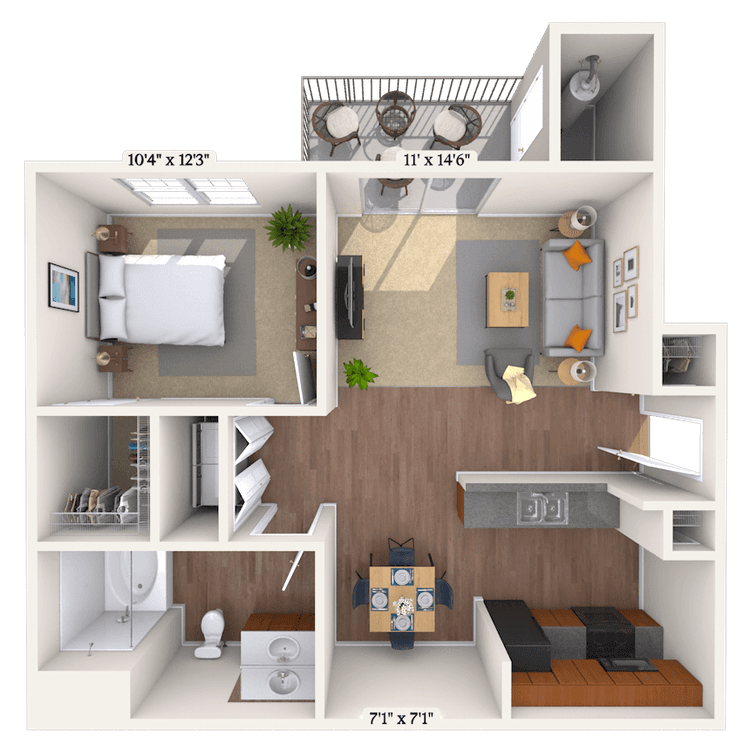 Floorplan image of unit 101022