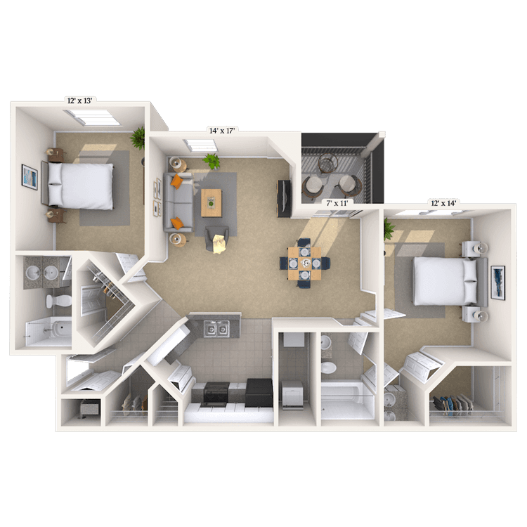 Floorplan image of unit 242427