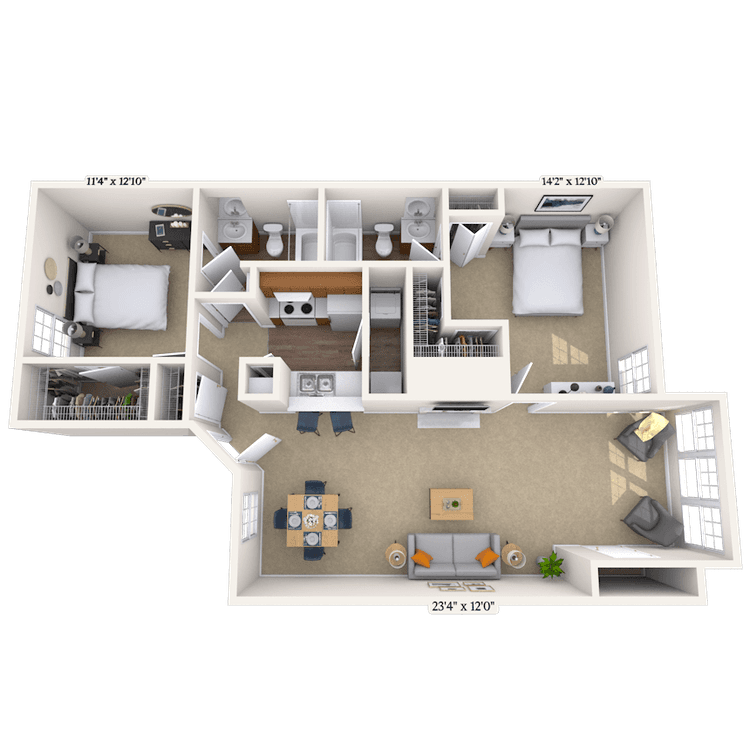 Floorplan image of unit 141410