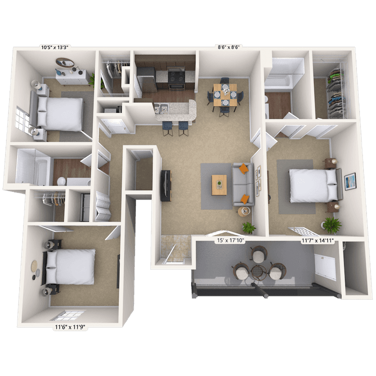 Floorplan image of unit 010915